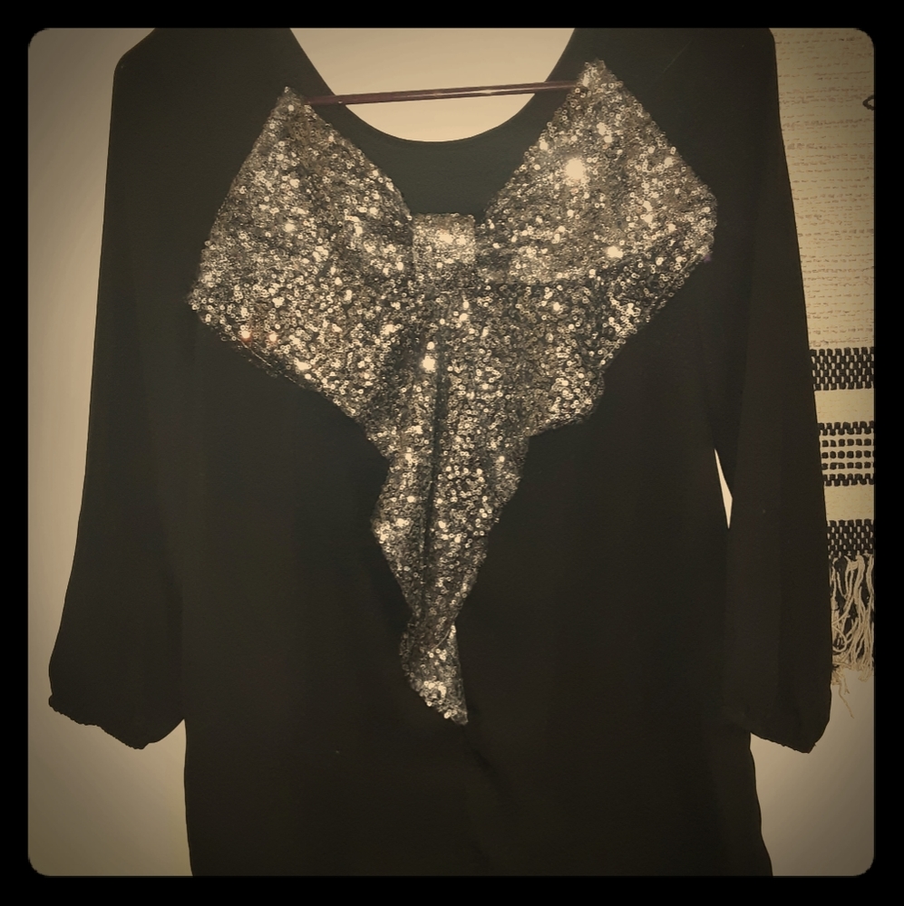 Rue21 black sheer blouse